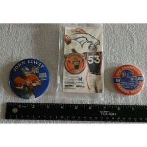 Vintage Denver Broncos 3 Button Pin Bundle NFL